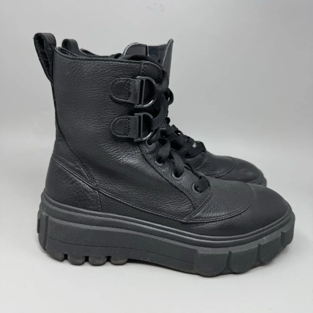 SOREL Woman's Boots Caribou™ X Boot Lace WP New Size 8.5 All Black NL 5015-010